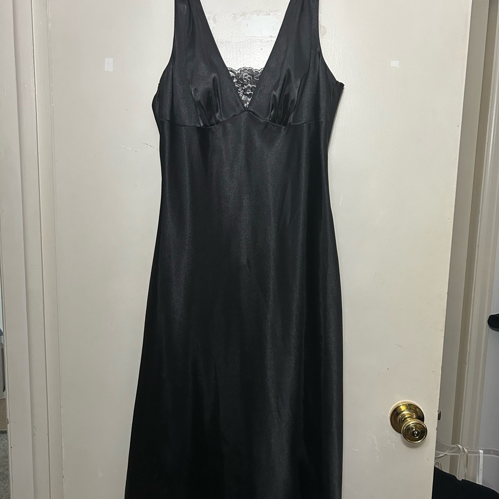 Elegant Black Satin Nightgown